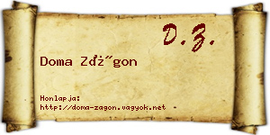 Doma Zágon névjegykártya